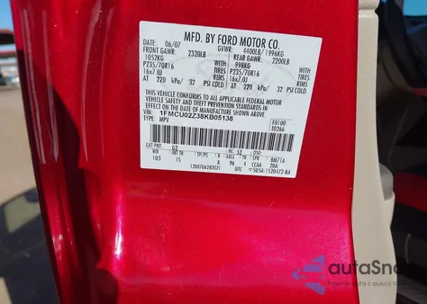 2008 Ford Escape Xls/Xls Manual z USA, uszkodzony, nr VIN 1FMCU02Z38KB05138